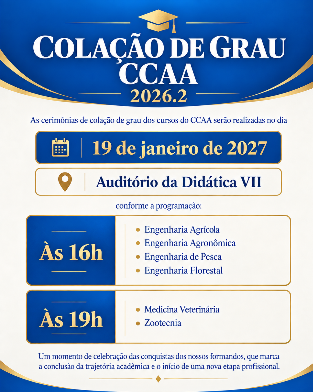 COLAÇÃO DE GRAU CCAA 2026.2
