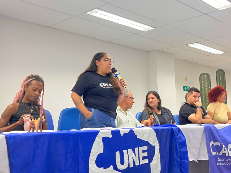 Larissa Vitorino representando o CREA Jr. Foto: Marília Gabriely